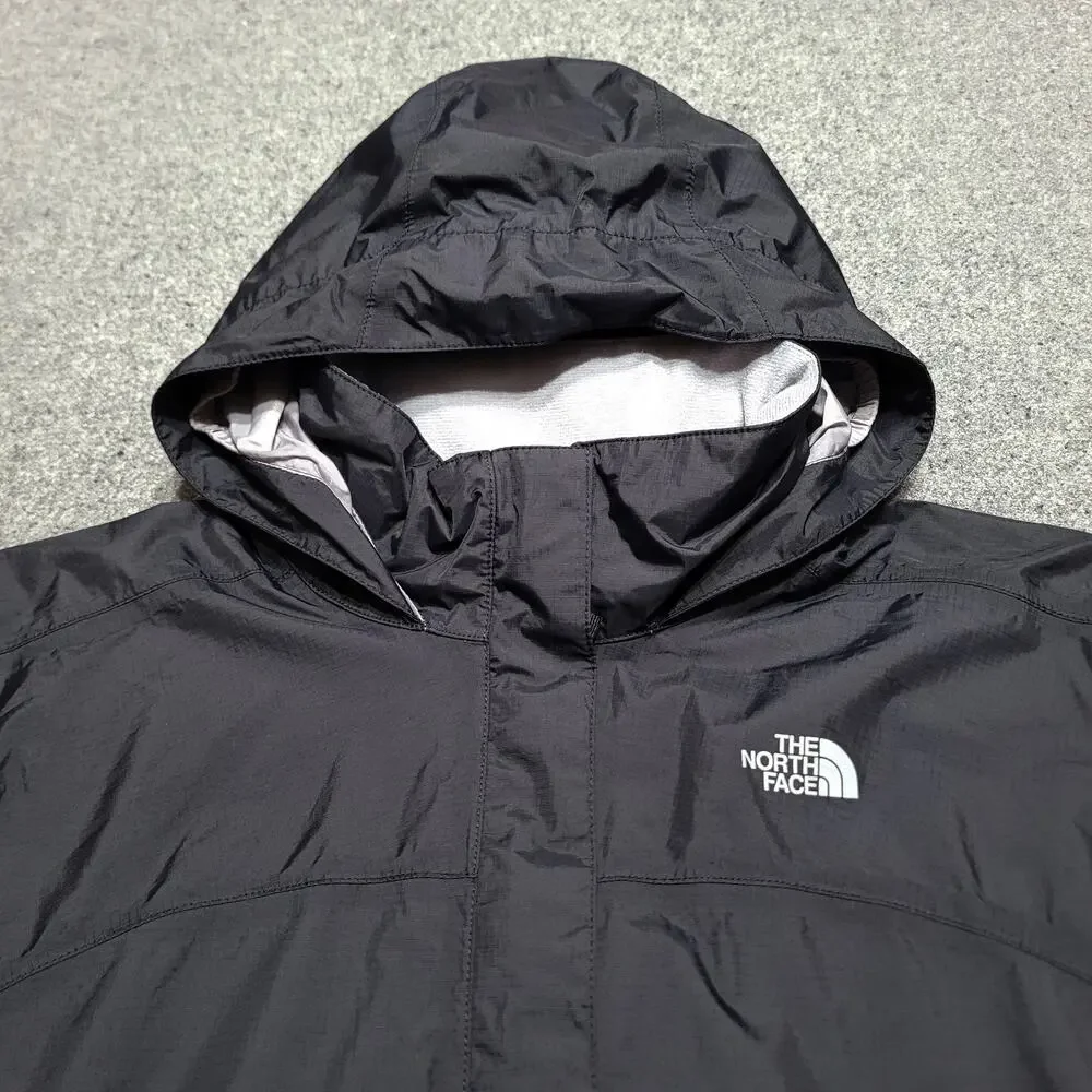 The North Face Jacket Girls Extra Large 18 Black Resolve Reflective Ripstop Rain